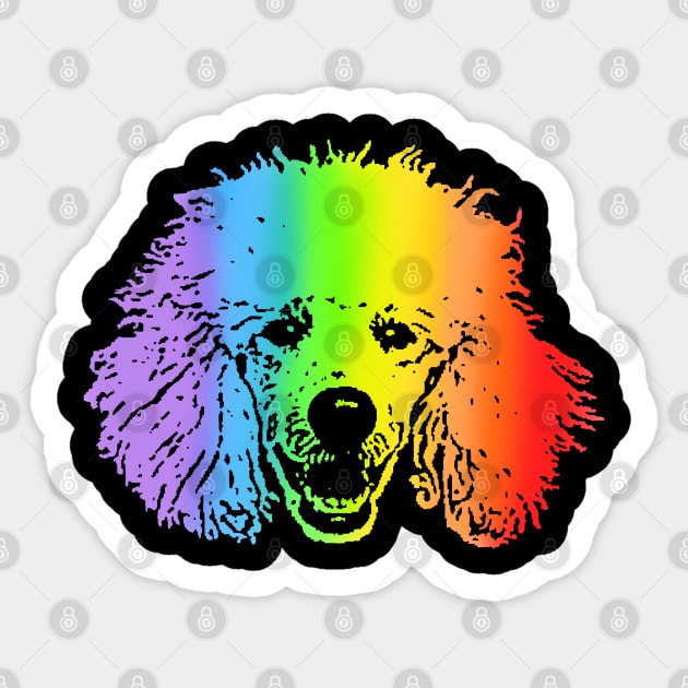 Rainbow Poodle Sticker by childofthecorn